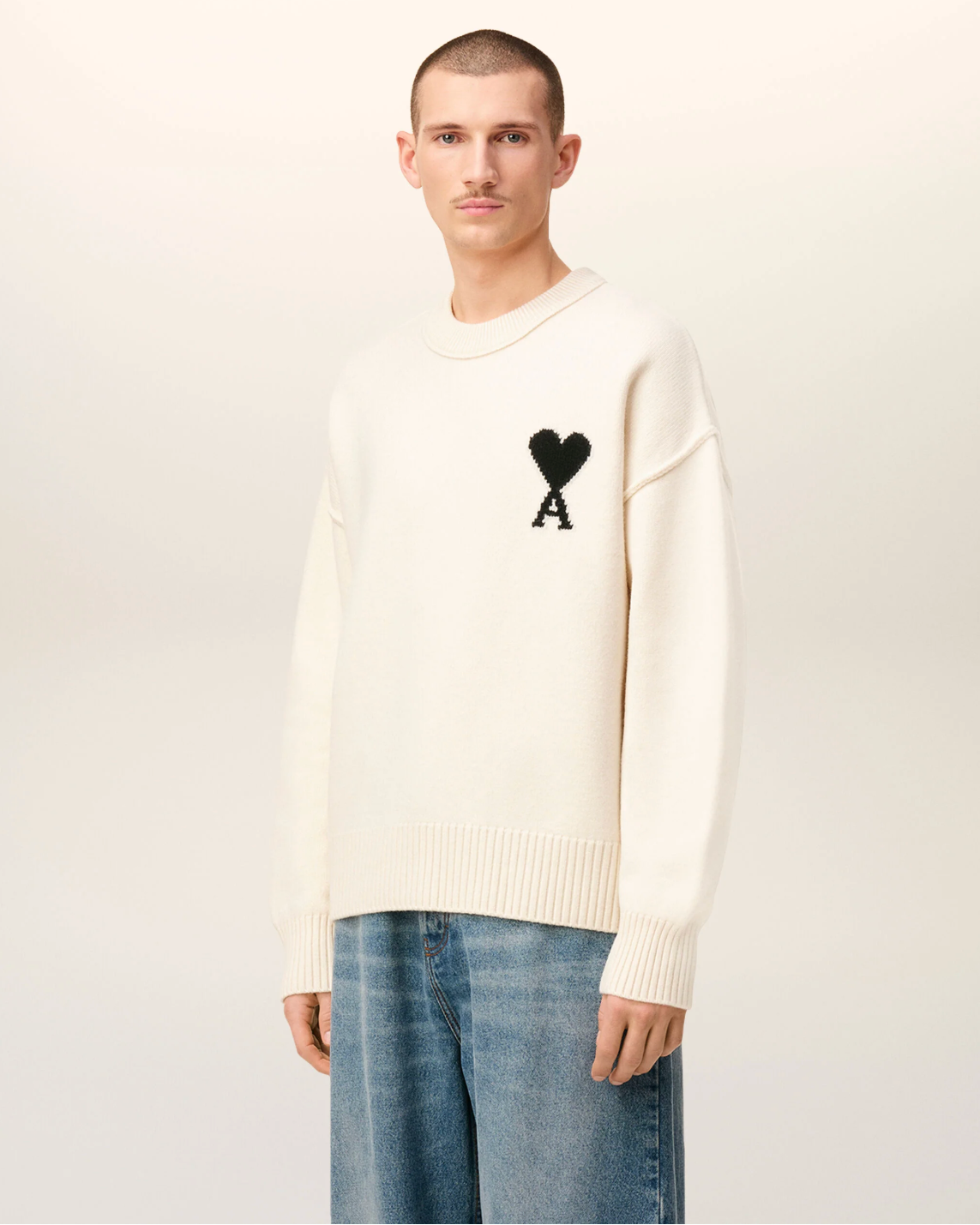 Pull Blanc Col Rond AMI Modèle 2 — pull iCloth, vue 5