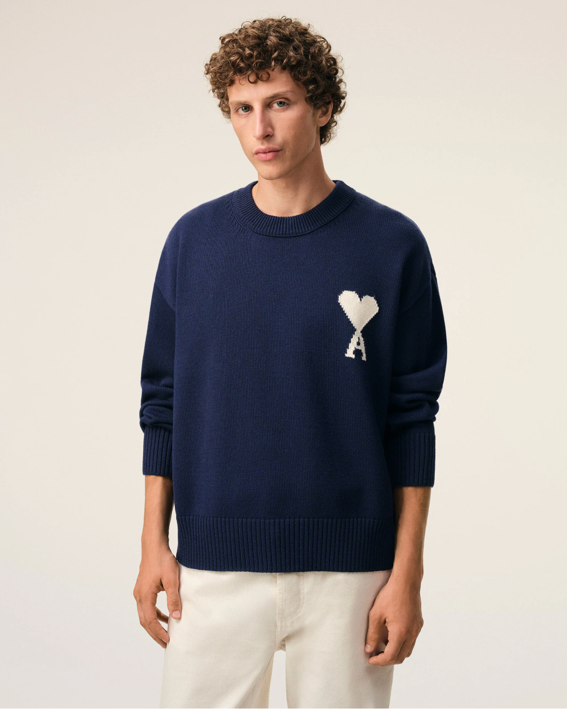Pull Bleu Col Rond AMI — pull iCloth, vue 2