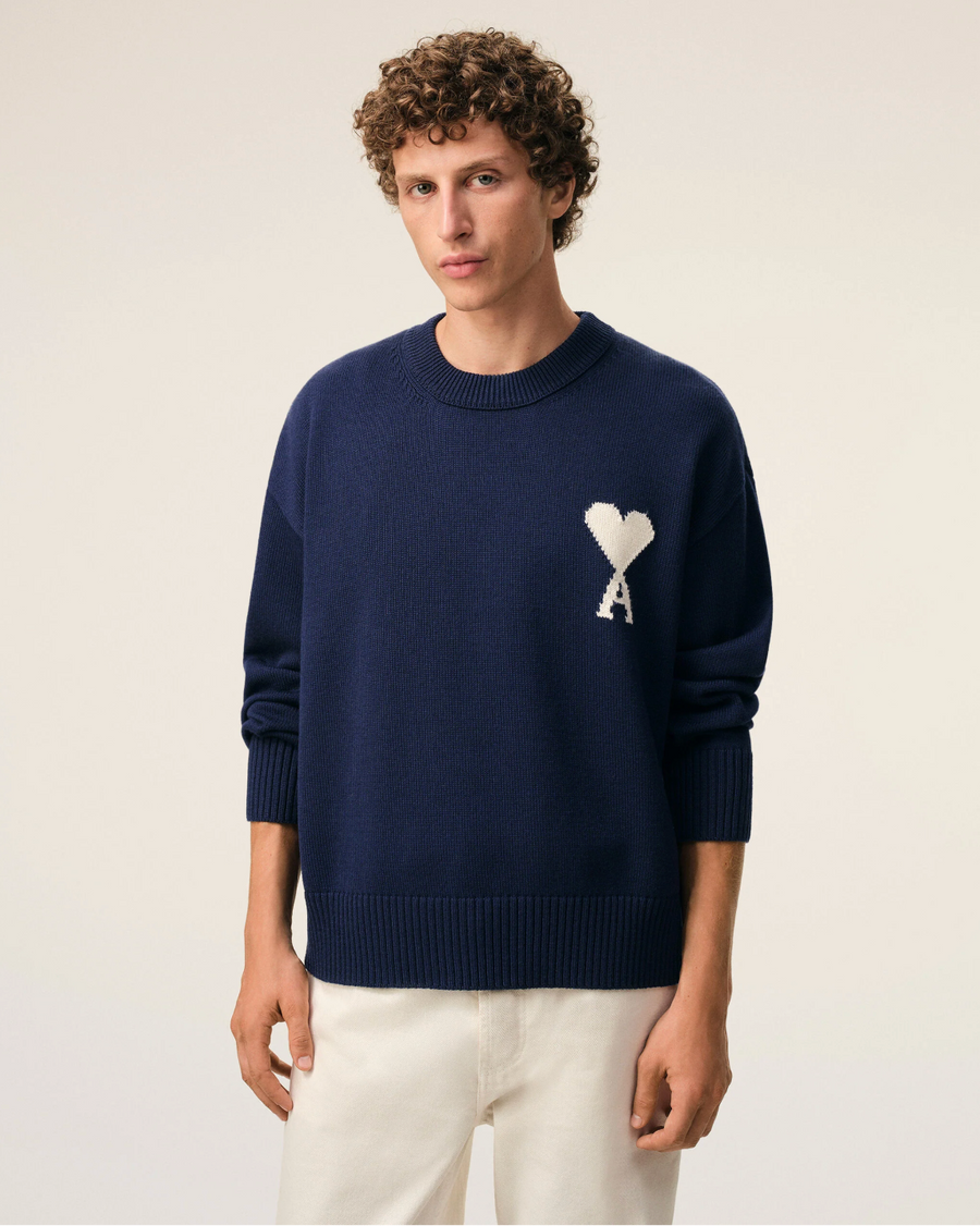 Pull Bleu Col Rond AMI — pull iCloth, vue 2