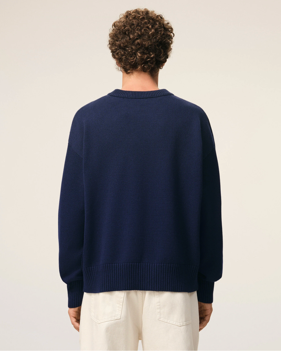 Pull Bleu Col Rond AMI — pull iCloth, vue 4