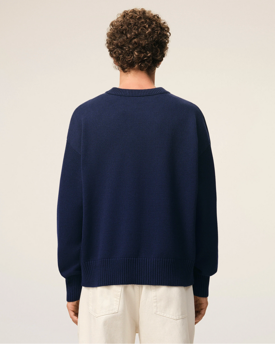 Pull Bleu Col Rond AMI — pull iCloth, vue 4