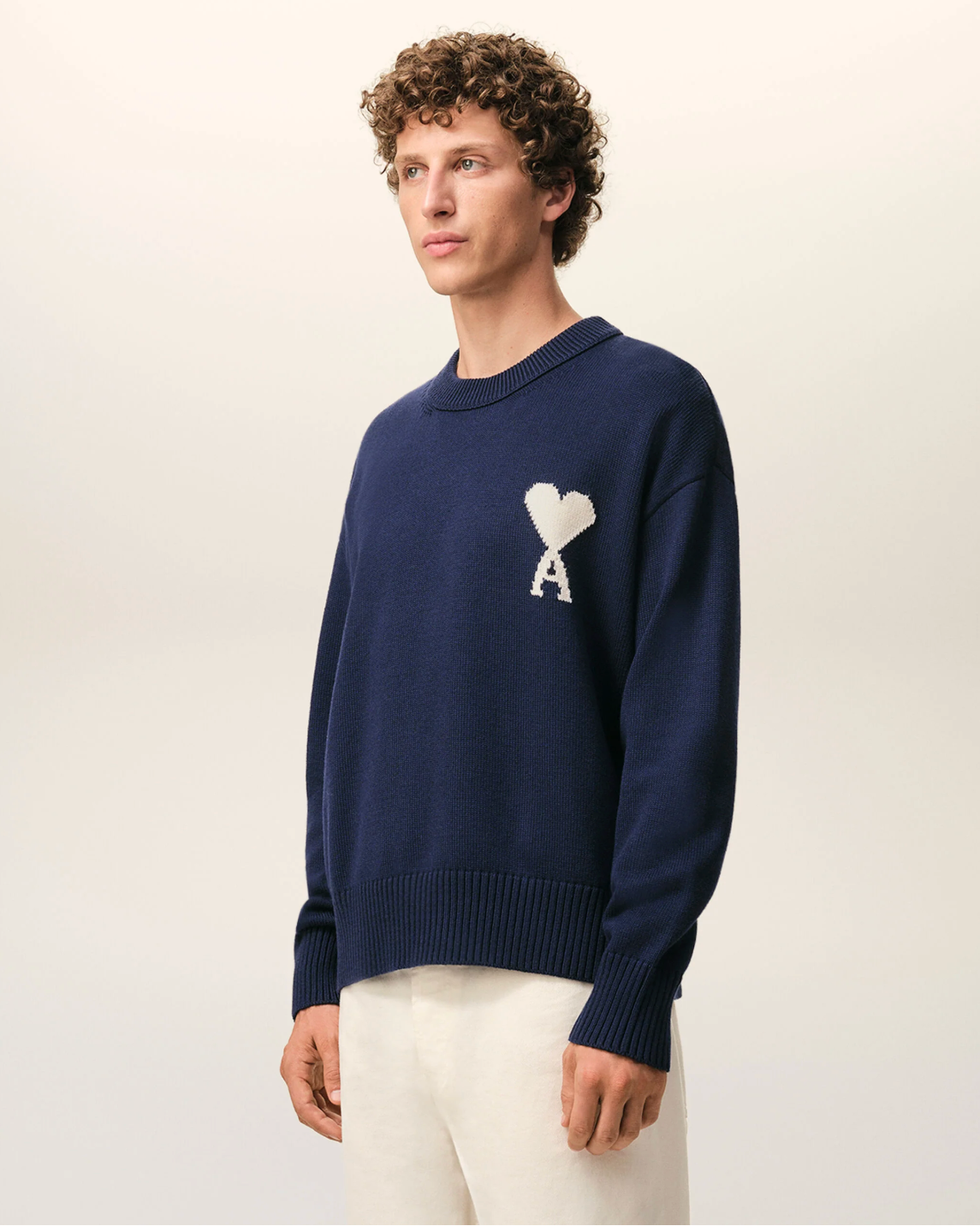 Pull Bleu Col Rond AMI — pull iCloth, vue 5