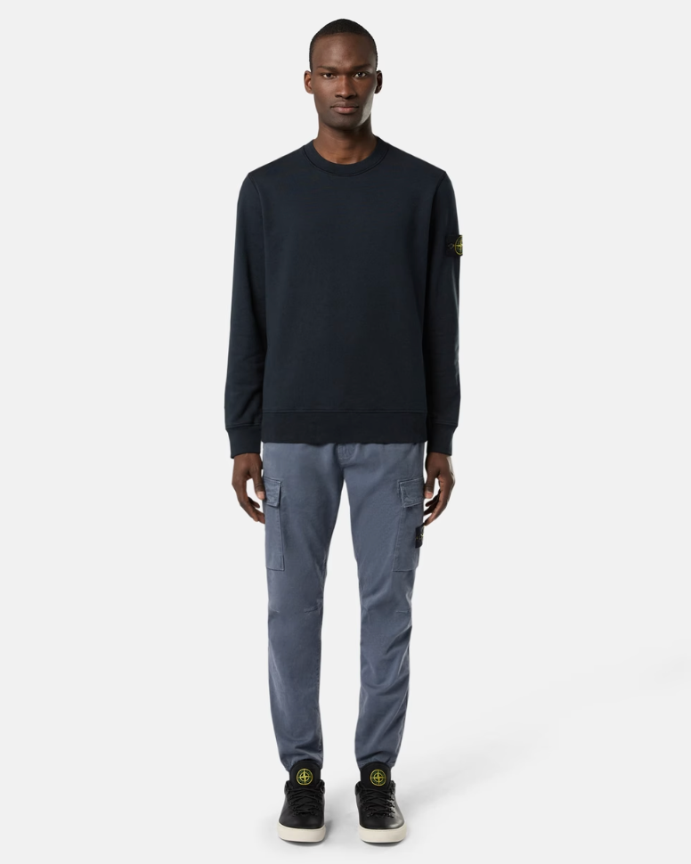 Pull Bleu Marine Coton Stone — pull iCloth, vue 2
