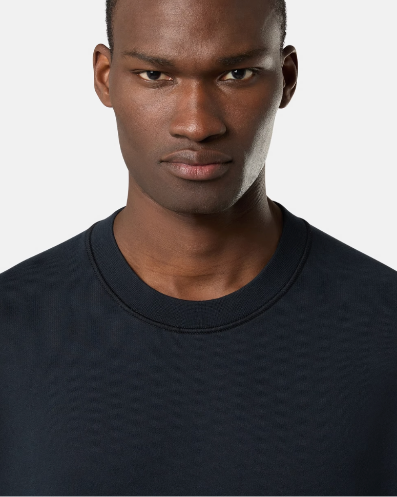 Pull Bleu Marine Coton Stone — pull iCloth, vue 4
