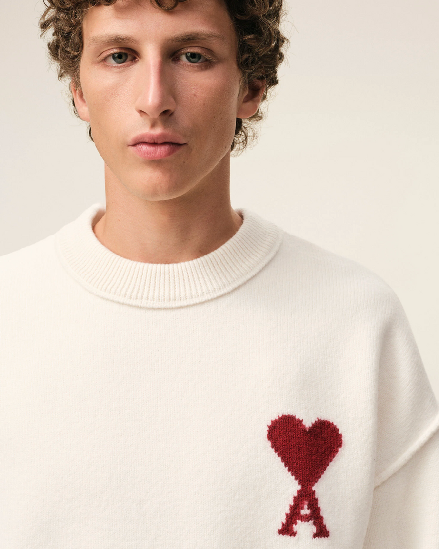 Pull Blanc Col Rond AMI Modèle 1 — pull iCloth, vue 3
