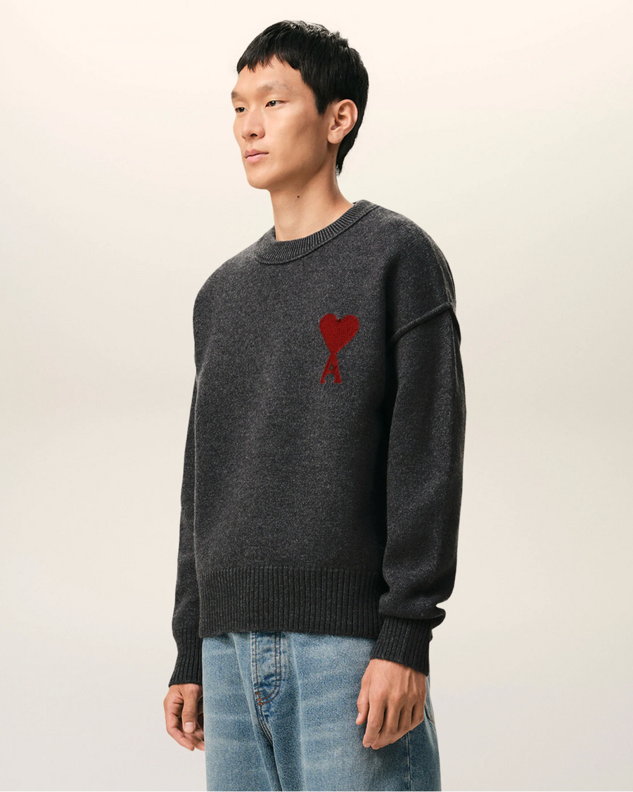 Pull Gris Col Rond AMI Modèle 2 — pull iCloth, vue 5