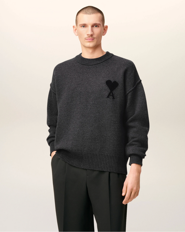 Pull Gris Col Rond AMI Modèle 1 — pull iCloth, vue 2