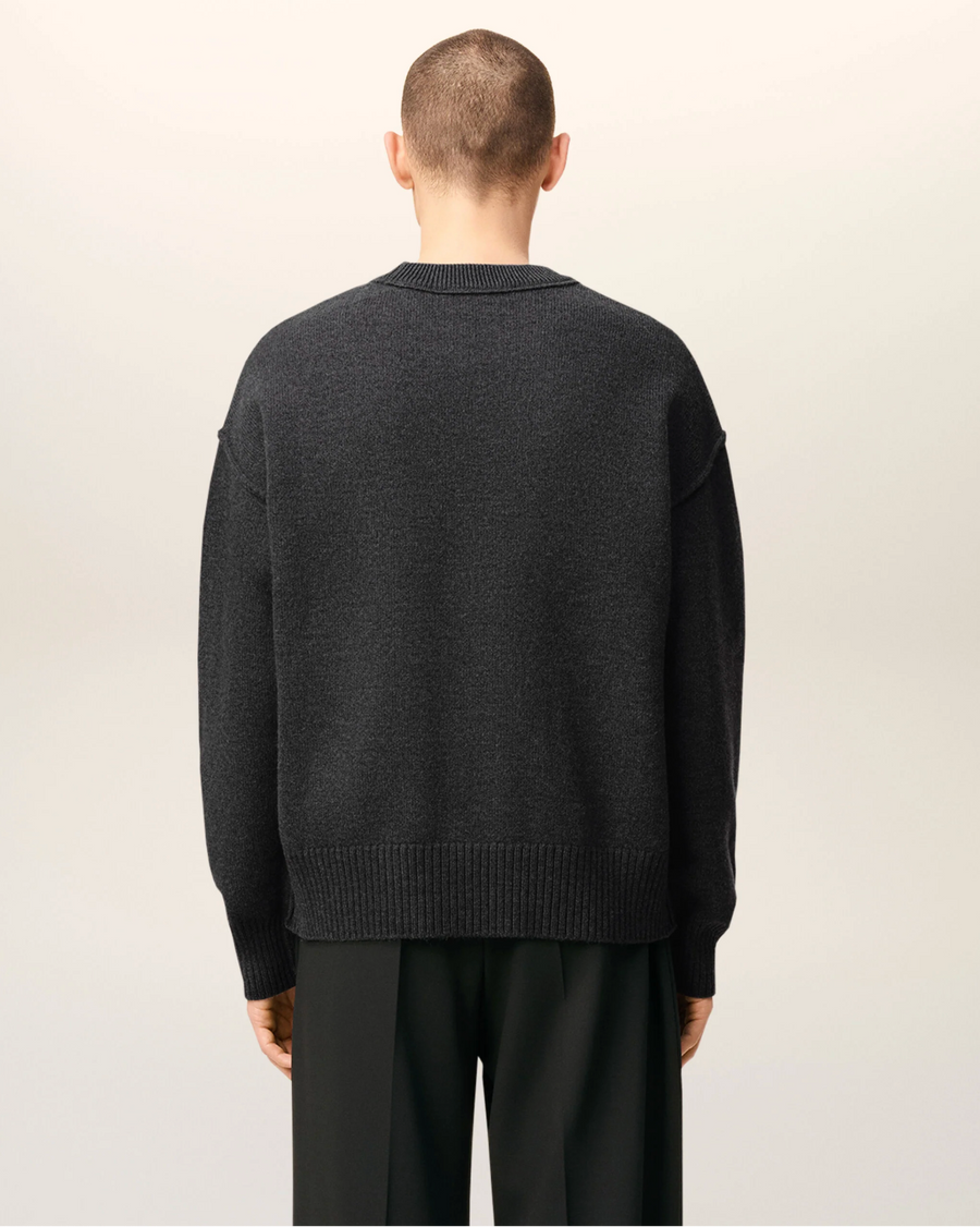 Pull Gris Col Rond AMI Modèle 1 — pull iCloth, vue 4