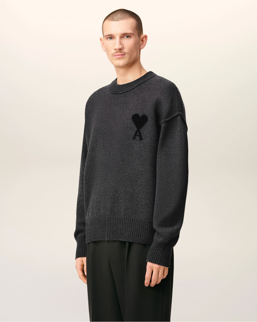 Pull Gris Col Rond AMI Modèle 1 — pull iCloth, vue 5