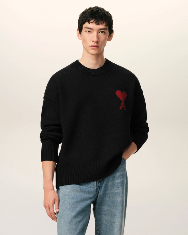 Pull Noir Col Rond AMI — pull iCloth, vue 2