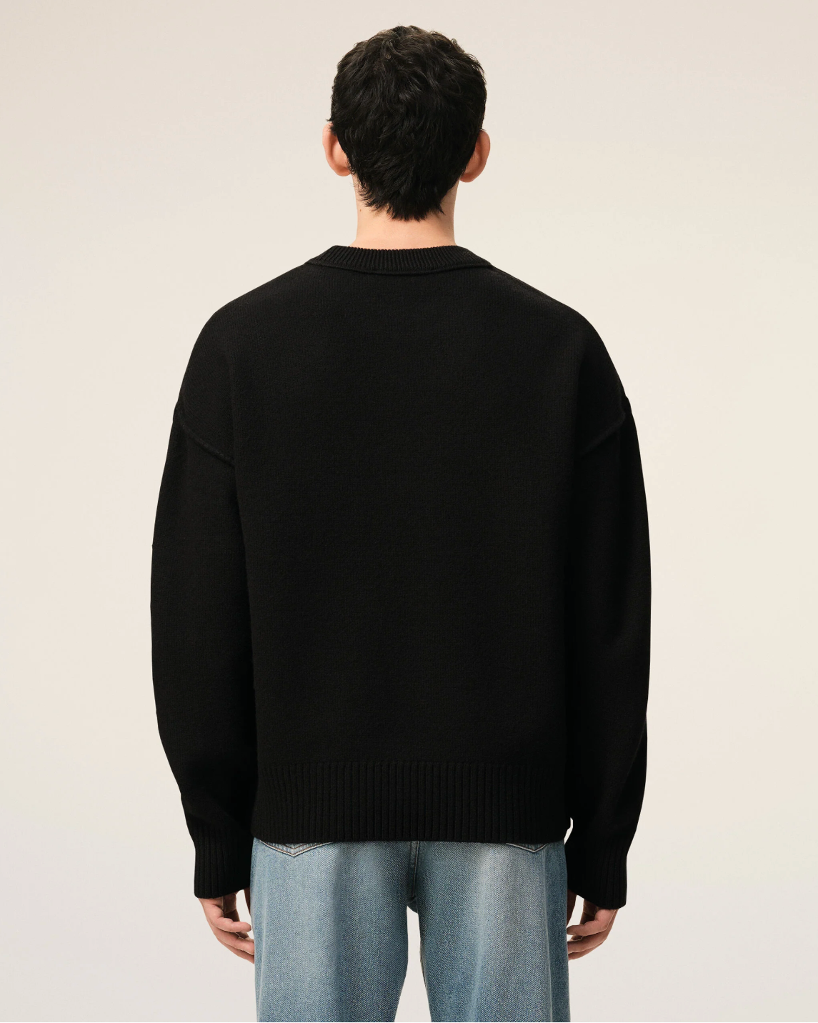 Pull Noir Col Rond AMI — pull iCloth, vue 4
