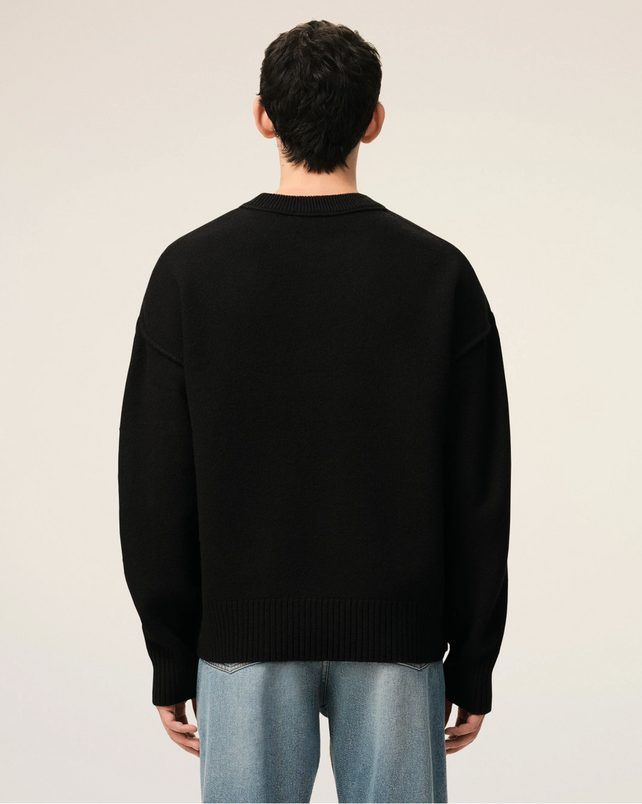 Pull Noir Col Rond AMI — pull iCloth, vue 4
