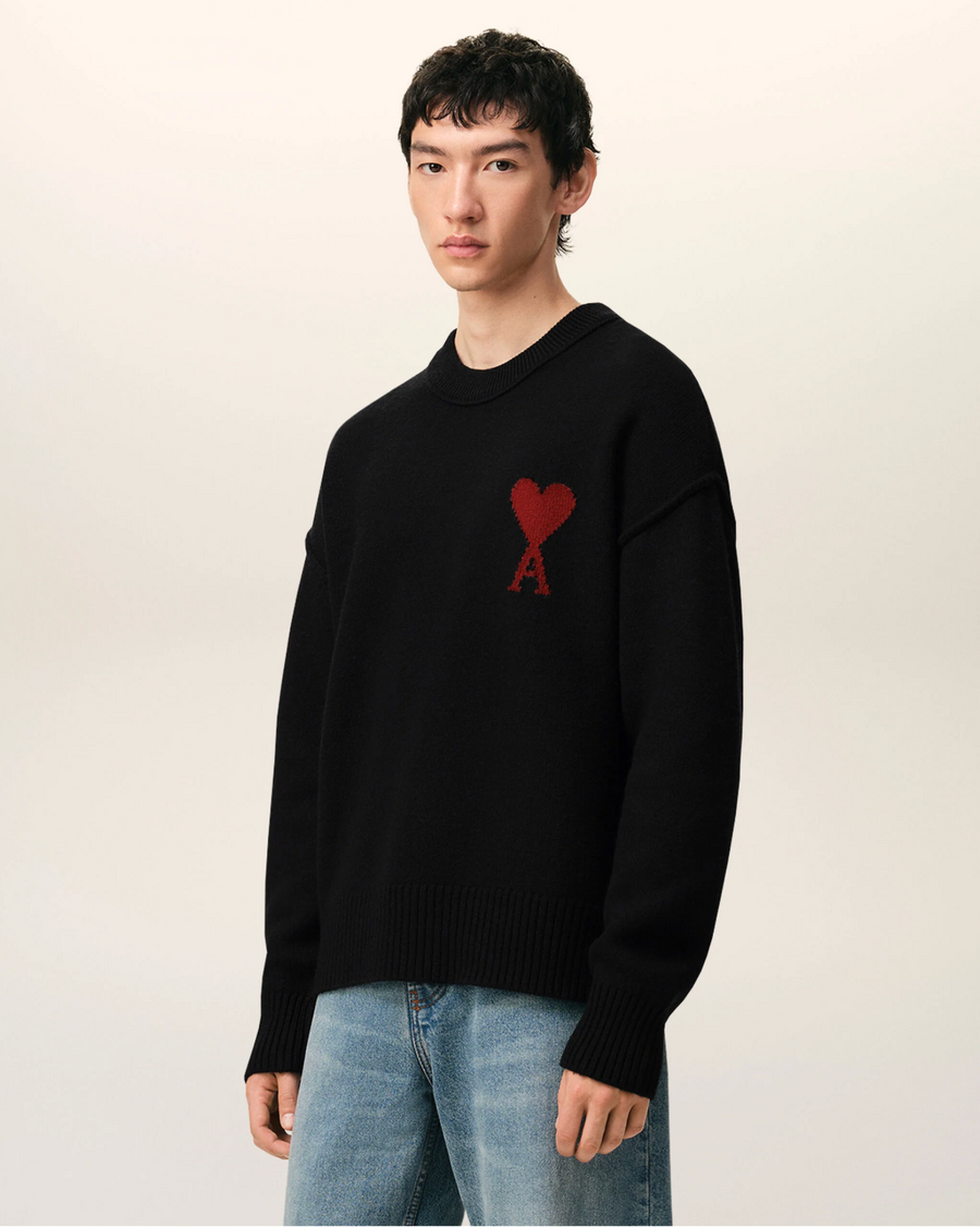 Pull Noir Col Rond AMI — pull iCloth, vue 5