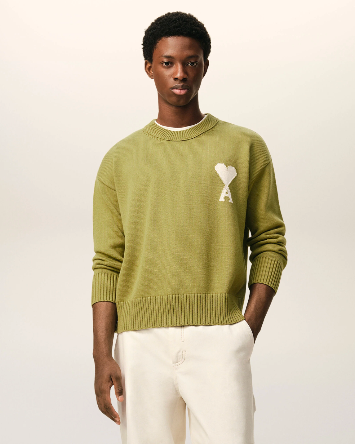 Pull Vert Col Rond AMI — pull iCloth, vue 2