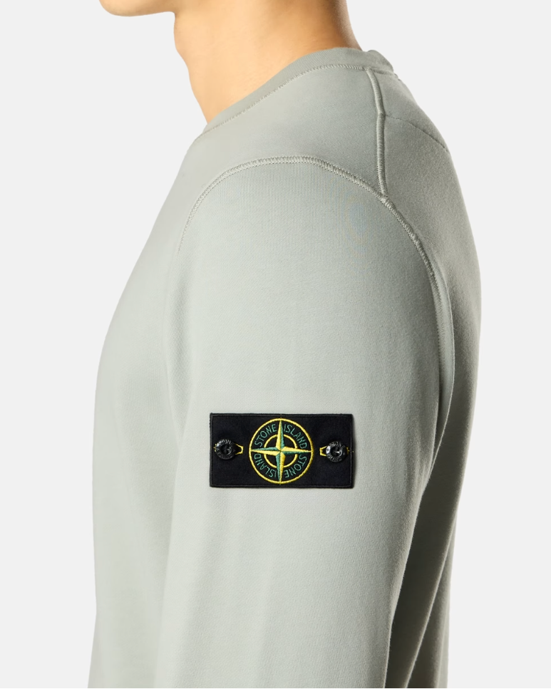 Pull Vert Sauge Coton Stone — pull iCloth, vue 3