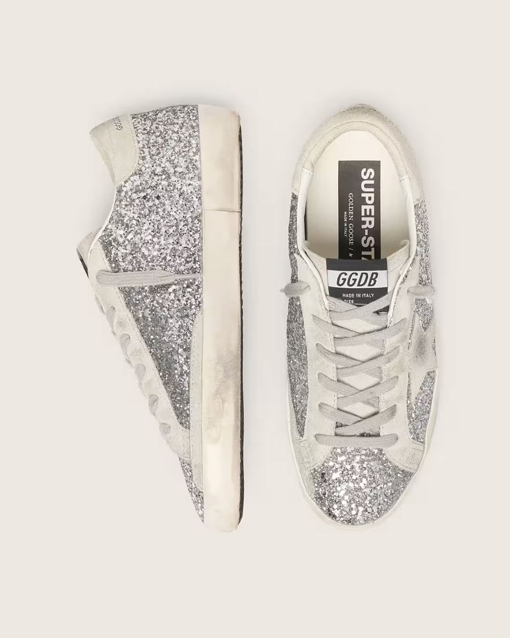 Super-Star À Paillettes Argentées — sneakers iCloth, vue 3