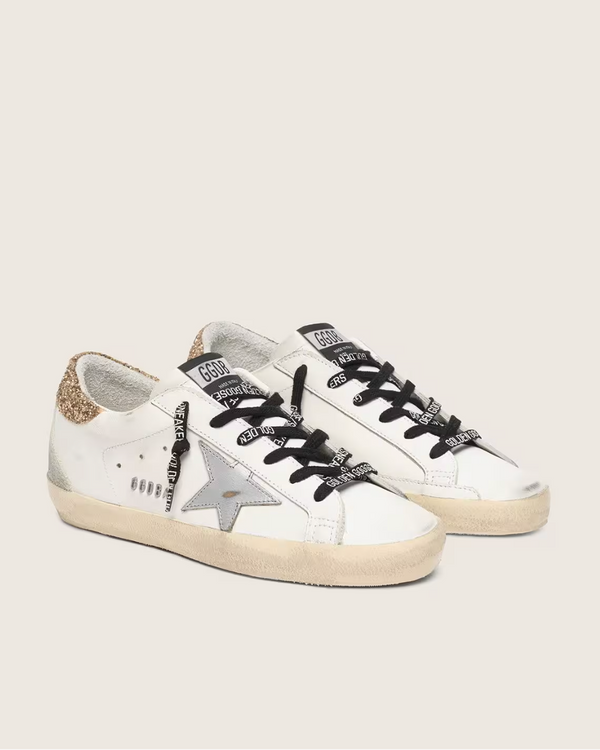 Super-Star Cuir Blanc avec Paillette — sneakers iCloth, vue 2