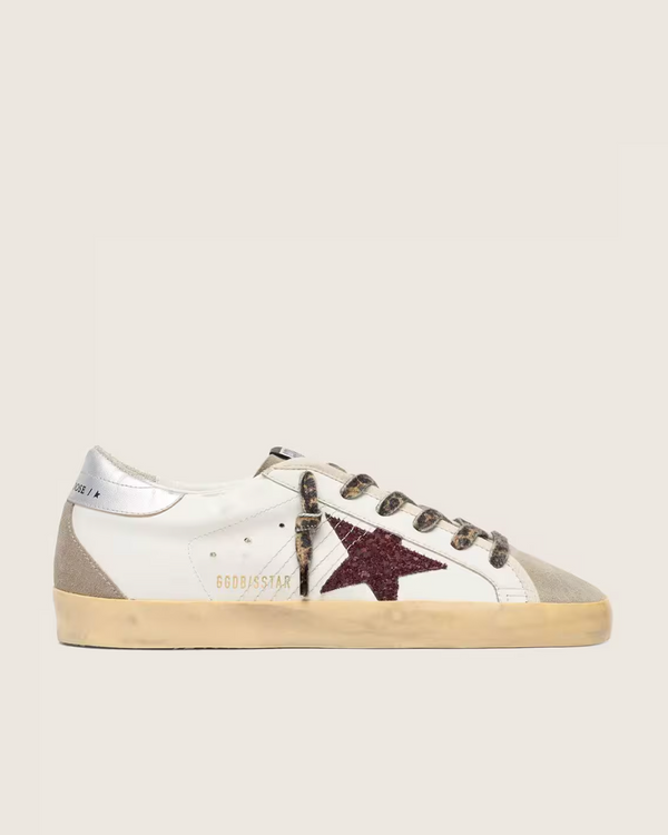 Super-Star Paillettes Bordeaux & Argenté — sneakers iCloth