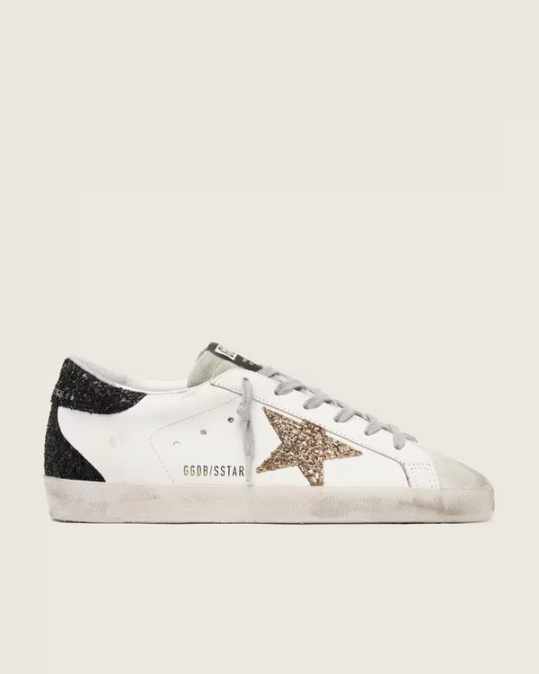 Super-Star Paillettes Dorées & Noires — sneakers iCloth