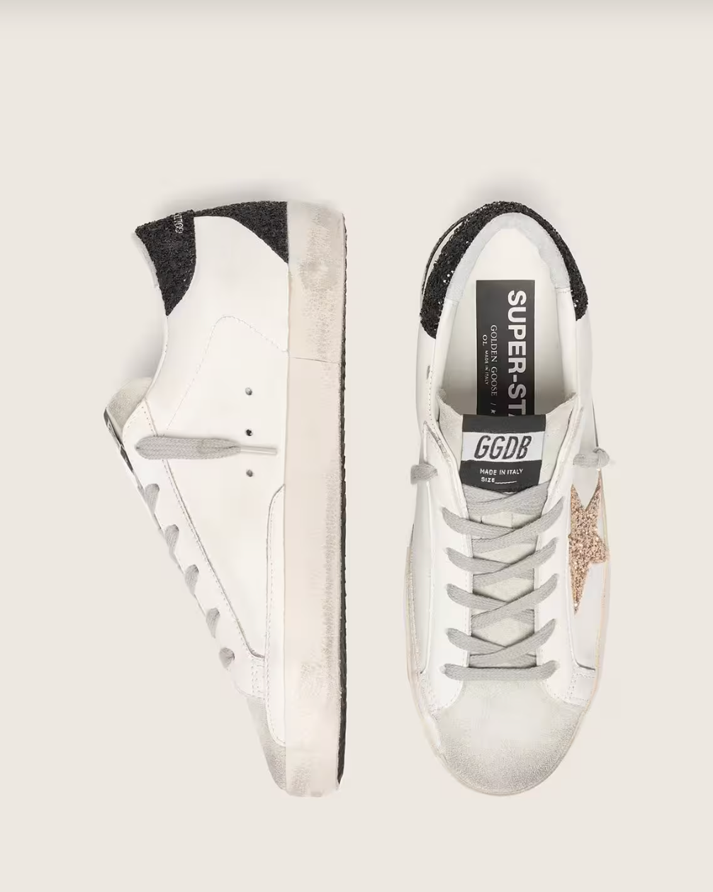 Super-Star Paillettes Dorées & Noires — sneakers iCloth, vue 4
