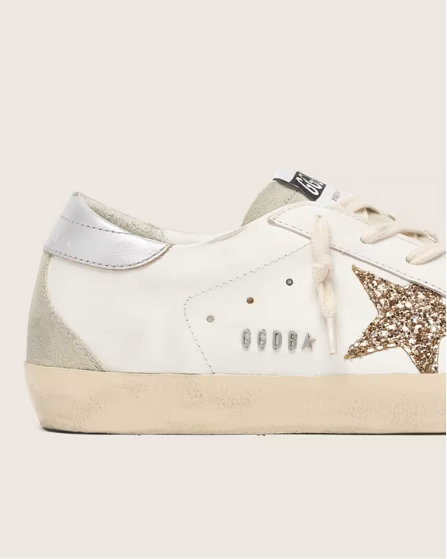 Super-Star Paillettes Dorées et Daim Gris — sneakers iCloth, vue 4